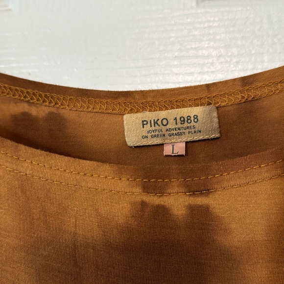 Piko Tunic Tye Dye Burnt Orange Long Sleeve Shirt - Picture 2 of 3